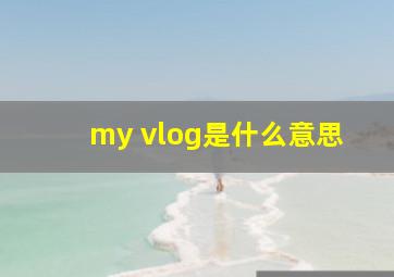 my vlog是什么意思